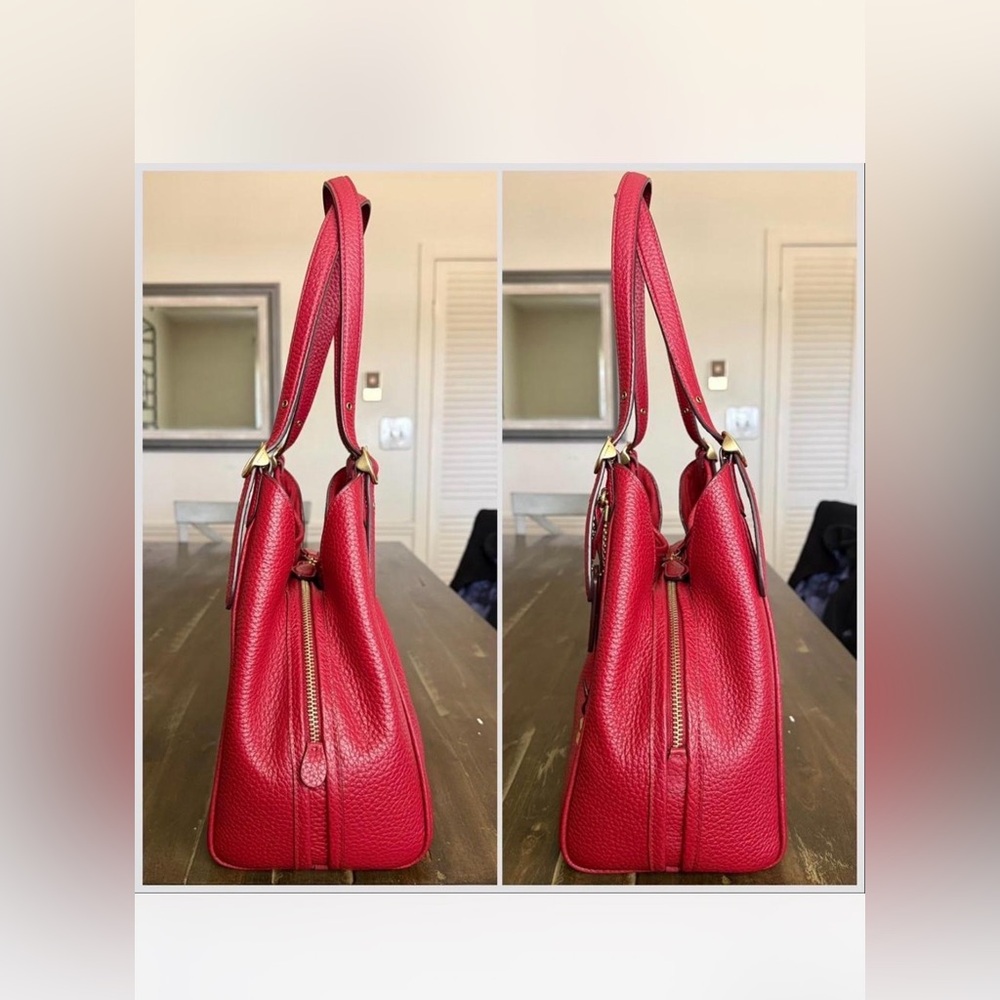 SALE! Tonight only!! Coach Lori/Bella Pebbled Leather Shoulder Bag in Brick Red - Picture 4 of 8